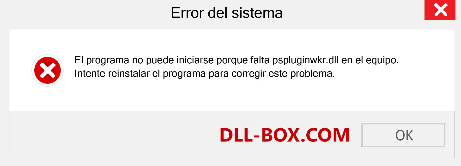 ¿Falta el archivo pspluginwkr.dll ?. Descargar para Windows 7, 8, 10 - Corregir pspluginwkr dll Missing Error en Windows, fotos, imágenes